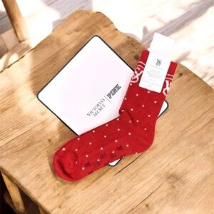 PINK Victoria's Secret Red Cozy Socks